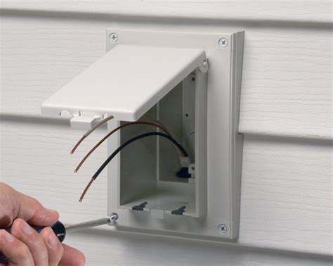 arlington electrical siding box|Arlington outside outlet box.